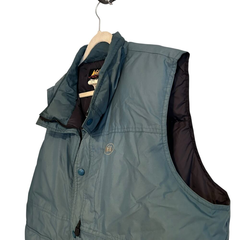 Vintage REI Green Down Filled Vest Mens Sz Large Nylon Puffer Full Zip Outdoor - Picture 13 of 16